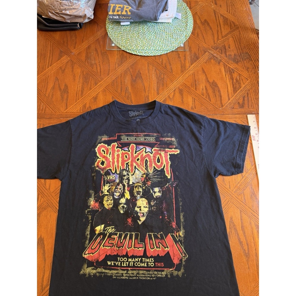 Slipknot T Shirt Mens Large Black Double Sided Graphic Band Tee